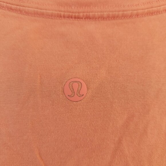 Lululemon Orange Short Sleeve Athletic Shirt Stretch Activewear Women's 10 - Picture 4 of 4
